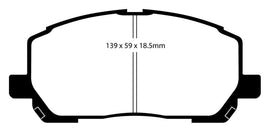 EBC 00-03 Toyota Highlander 2.4 2WD Greenstuff Front Brake Pads