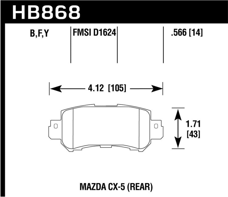 Hawk 17-18 Mazda CX-3 Sport LTS Rear Street Brake Pads
