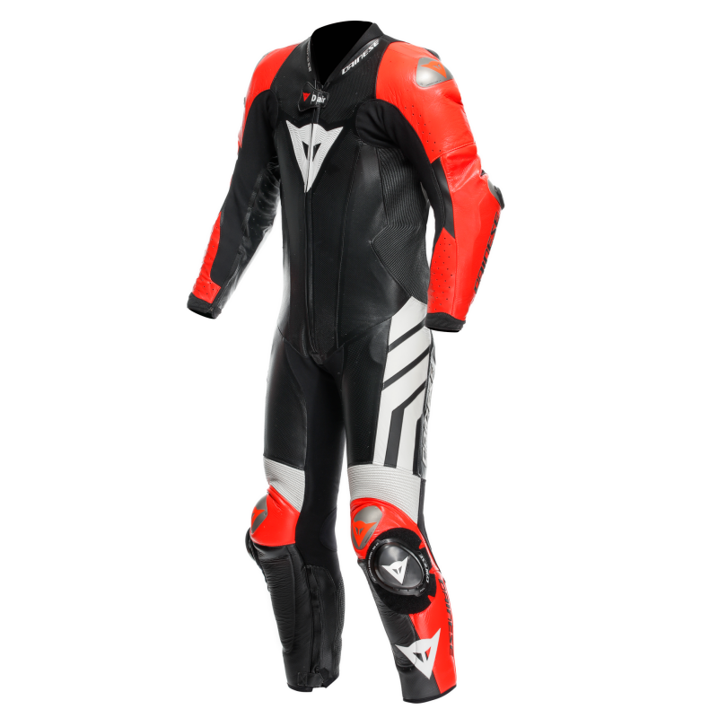 Dainese Mugello 3 Perforated D- Air 1 Pc Leather Suit Black/Fluorescent Red/White Size - 44