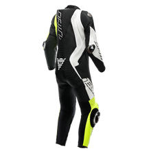 Carregar imagem no visualizador da galeria, Dainese Audax D-Zip 1PC Perforated Leather Suit Black/Yellow Fluorescent/White Size - 54