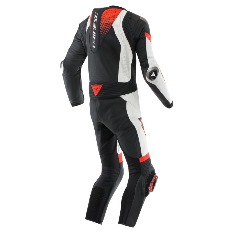 Dainese Laguna Seca 6 1PC Leather Suit Perforated Black/White/Red Fluorescent Size - 52