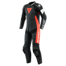 Carregar imagem no visualizador da galeria, Dainese Tosa 1PC Leather Suit Perforated Black/Fluorescent Red/White Size - 50