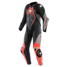 Load image into Gallery viewer, Dainese Audax D-Zip 1PC Perforated Leather Suit Black/Red Fluorescent/Anthracite Size - 50