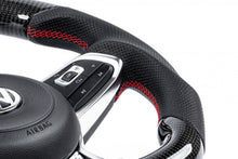 Load image into Gallery viewer, APR Steering Wheel - Carbon Fiber &amp; Perforated Leather - MK7 GTI/GLI Red (For Use Without Paddles)
