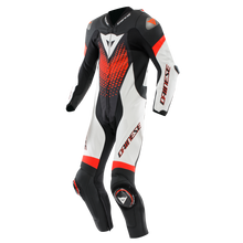 Carregar imagem no visualizador da galeria, Dainese Laguna Seca 6 1PC Leather Suit Perforated Black/White/Red Fluorescent Size - 50