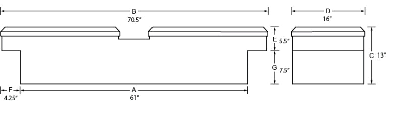 Lund Universal Aluminum Economy Cross Bed Boxes - Brite