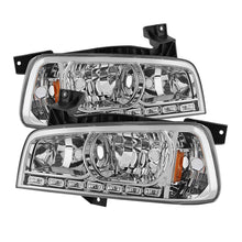 Carregar imagem no visualizador da galeria, Xtune Dodge Charger 06-10 1Pc LED Crystal Headlights Chrome HD-ON-DCH05-1PC-LED-C