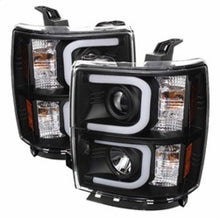 Carregar imagem no visualizador da galeria, Spyder Chevy Silverado 1500 14-16 Projector Headlights Light Bar DRL Blk PRO-YD-CS14-LBDRL-BK