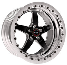 Carregar imagem no visualizador da galeria, Weld S71 17x12 / 5x4.5 BP / 4.8in. BS Black Wheel (Medium Pad) - Polished Single Beadlock MT
