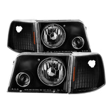 Carregar imagem no visualizador da galeria, Xtune Ford Ranger 93-97 Projector Headlights w/ Corner Lights Black PRO-JH-FR93-SET-BK