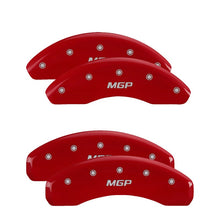 Carregar imagem no visualizador da galeria, MGP 4 Caliper Covers Engraved Front &amp; Rear MGP Red finish silver ch