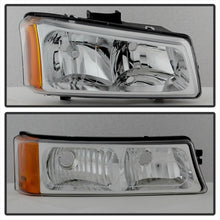 Carregar imagem no visualizador da galeria, Xtune Chevy Silverado 2500HD 03-06 Crystal Headlights w/ Bumper Lights Chrome HD-JH-CSIL03-AM-C-SET