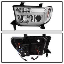 Carregar imagem no visualizador da galeria, Spyder 07-13 Toyota Tundra V2 Light Bar DRL Projector Headlights - Chrome (PRO-YD-TTU07V2-LB-C)