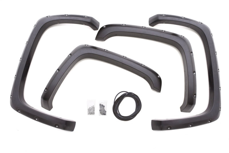 Lund 19-21 GM Silverado/Sierra RX-Flat Textured Elite Series Fender Flares w/Black Bolts - Black 4pc
