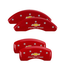 Carregar imagem no visualizador da galeria, MGP 4 Caliper Covers Engraved Front &amp; Rear Impala Red finish silver ch