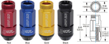 Carregar imagem no visualizador da galeria, Project Kics Leggdura Racing Shell Type Lug Nut 53mm Open-End Look 16 Pcs + 4 Locks 12X1.5 Blue
