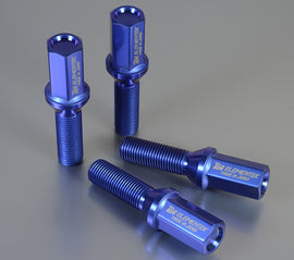 Project Kics 14X1.25 Ti64 Elementek Titanium Lug Bolt Blue - 20 PCS