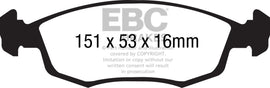 EBC 2013+ Fiat 500E Electric Ultimax2 Front Brake Pads