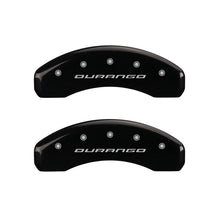 Carregar imagem no visualizador da galeria, MGP 4 Caliper Covers Engraved Front &amp; Rear With out stripes/Durango Black finish silver ch