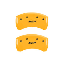 Load image into Gallery viewer, MGP 4 Caliper Covers Engraved Front &amp; Rear MGP Yellow Finish Black Char 2005 Chrysler Crossfire
