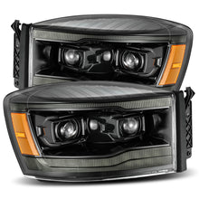 Carregar imagem no visualizador da galeria, AlphaRex 06-08 Dodge Ram 1500HD LUXX LED Projector Headlights Plank Style Alpha Blk w/Seq Signal/DRL