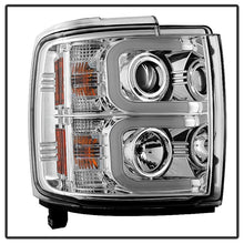 Carregar imagem no visualizador da galeria, Spyder Chevy Silverado 2014-16 2500 HD Projector Headlights Light Bar DRL Chrm PRO-YD-CSHD14-LBDRL-C