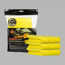 Chemical Guys Workhorse Professional Microfiber Towel - 16in x 16in - Yellow - 3 Pack (P16)