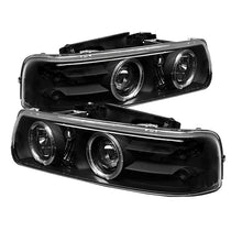 Carregar imagem no visualizador da galeria, Spyder Chevy Silverado 1500/2500 99-02 Projector Headlights LED Halo LED Black PRO-YD-CS99-HL-BK