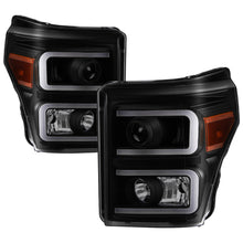 Carregar imagem no visualizador da galeria, Xtune Ford Super Duty 11-16 Projector Headlights Light Bar Drl Black Smoked PRO-JH-FS11-LBBRL-BSM