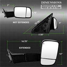 Carregar imagem no visualizador da galeria, Xtune Dodge Ram 1500 09-12 Power Heated Adjust Mirror Black HoUSing Right MIR-DRAM09S-PWH-R