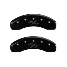 Carregar imagem no visualizador da galeria, MGP 4 Caliper Covers Engraved Front Block/Challenger Engraved Rear Vintage Style/RT Blk fnsh slvr ch