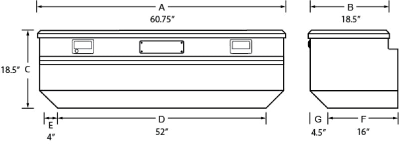 Lund Universal Alum Flush Mount Box - Brite
