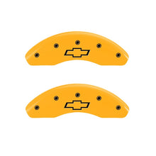 Carregar imagem no visualizador da galeria, MGP 2 Caliper Covers Engraved Front Bowtie Yellow Finish Black Char 2006 Chevrolet HHR