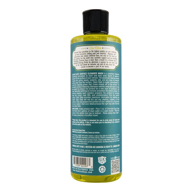 Chemical Guys Clean Slate Surface Cleanser Wash Soap - 16oz (P6)