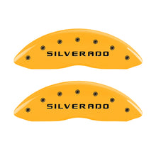Carregar imagem no visualizador da galeria, MGP 2 Caliper Covers Eng Front Silverado Yellow Finish Blk Char 05 Chevy Silverado 1500