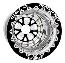 Carregar imagem no visualizador da galeria, Weld V-Series 15x15 / 5x4.75 BP / 4in. BS Black Wheel - Black Double Beadlock MT