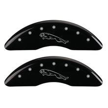 Load image into Gallery viewer, MGP 4 Caliper Covers Engraved Front &amp; Rear Leaper Black finish silver ch