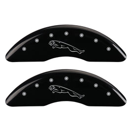 MGP 4 Caliper Covers Engraved Front & Rear Leaper Black finish silver ch