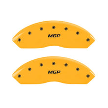 Carregar imagem no visualizador da galeria, MGP 2 Caliper Covers Engraved Front MGP Yellow Finish Black Characters 1999 Chevrolet Tahoe