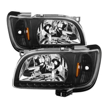 Carregar imagem no visualizador da galeria, Xtune Toyota Tacoma 01-04 1 Piece w/ Black Trim Crystal Headlights Black HD-ON-TT01-1PC-LED-BK