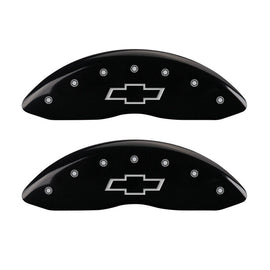 MGP Front set 2 Caliper Covers Engraved Front Bowtie Black finish silver ch