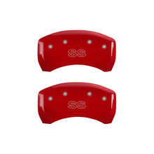Carregar imagem no visualizador da galeria, MGP 4 Caliper Covers Engraved Front &amp; Rear Classic/SS Red finish silver ch