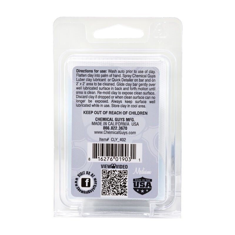 Chemical Guys Clay Bar (Medium Duty) - Gray (P12)