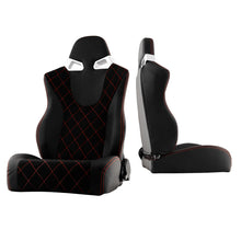 Carregar imagem no visualizador da galeria, Xtune Cg Style Racing Seat Pu (Double Slider) Black/Black Driver Side RST-CG-03-BKRX-DR