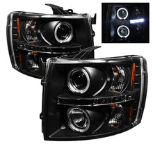 Carregar imagem no visualizador da galeria, Spyder Chevy Silverado 1500 07-13 Projector Headlights LED Halo LED Blk PRO-YD-CS07-HL-BK