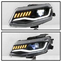 Carregar imagem no visualizador da galeria, Spyder Chevy Camaro 16-18 HID Model Full LED Headlights Black PRO-YD-CCAM16HIDAP-SEQ-BK