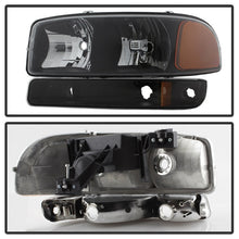 Carregar imagem no visualizador da galeria, xTune GMC Sierra 99-06 /Yukon 00-06 Crystal Headlights &amp; Bumper Lights - Black HD-JH-GS99-AM-SET-BK
