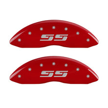 Carregar imagem no visualizador da galeria, MGP 2 Caliper Covers Eng Front Silverado SS Red Finish Sil Char 2010 Chevy Silverado 1500