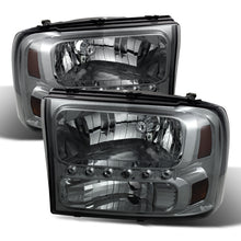 Carregar imagem no visualizador da galeria, Xtune Ford F250 F350 Super Duty 99-04 1Pc Headlights w/ LED Smoked HD-JH-FF25099-LED-SM
