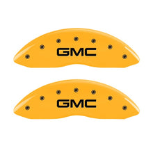 Carregar imagem no visualizador da galeria, MGP 2 Caliper Covers Engraved Front GMC Yellow Finish Black Characters 2004 GMC Canyon